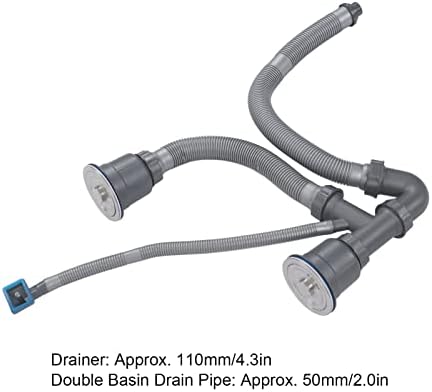 Garosa Double Sink Hose Drain Kit Quick Draining Expandable P Trap Kit Flexible - Image 2