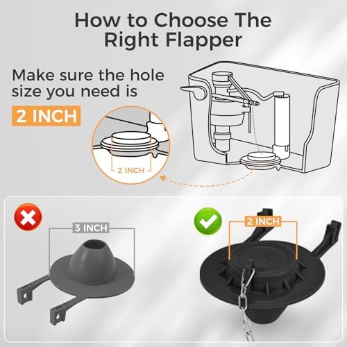 Universal Toilet Repair Kit for Inside Tank – Includes Adjustable Fill Valve & - Image 6