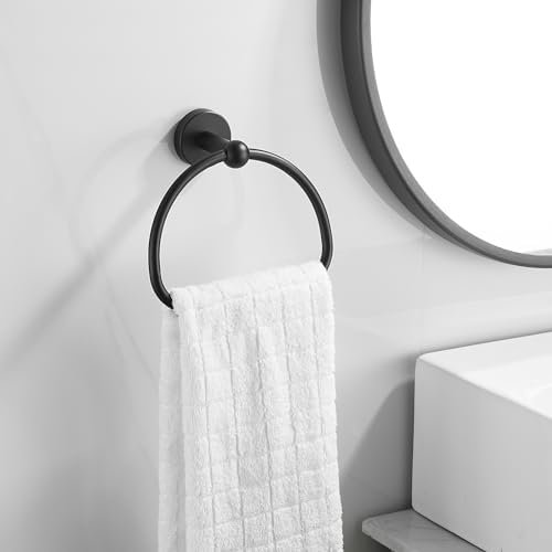 Leyden Matte Black Toilet Paper Holder and Hand Towel Holder, 2 Pieces Bathroom - Image 2