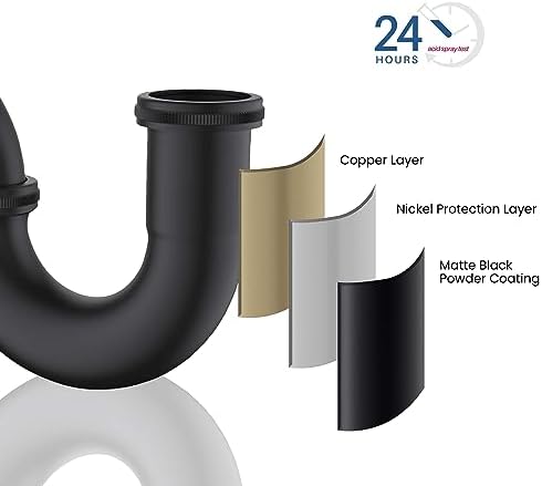 KIBI 1.5-inch Bottle P-Trap for Bathroom Sink | Decorative Brass Waste Drain - Image 6
