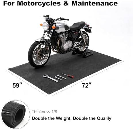 Garage Floor Mats 59" x 72"- Premium Felt + Rubber Backing Oil Absorbent - Image 2