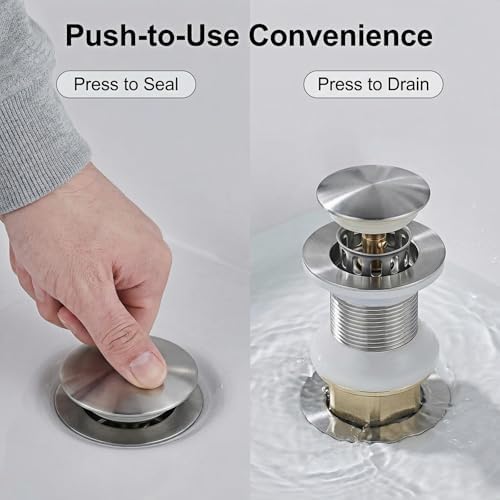 Bathroom Sink Drain, Drain Stopper Bathroom Sink Without Overflow, Assembly - Image 5