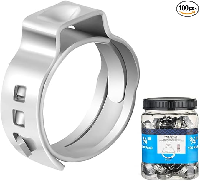 100 Pack GUOFIS 3/4 Inch Pex Cinch Clamp Rings, Premium 304 Stainless Steel | by GUOFIS