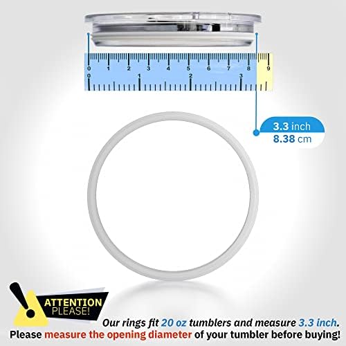 2 Pack - 20 & 10 oz Replacement Rubber Lid Ring, 3.3 Inch Diameter Gasket Seals - Image 2