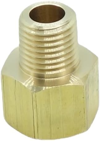 1 Piece 1/4" NPT Pipe Male x M16 x1.5 Female Metric Gauge Adapter Brass - Image 4