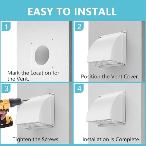 HG Power 2 Pcs 4 Inch Dryer Vent Cover Outside - Image 7