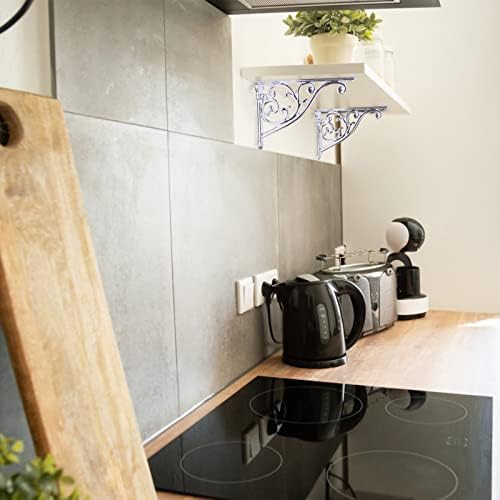 Shelf Brackets 8 Inch 4PCS Heavy Duty Polished Chrome Wall Bracket Baroque - Image 5