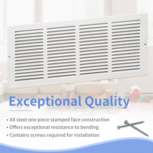 Howeall 20"W x 8"H Steel Return Air Grille, Air Return Vent Cover - Image 2
