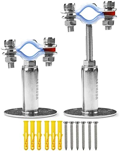AKIHISA 2 Pcs 304 Stainless Steel Pipe Supports, Wall Mount Ceiling Mount Pipe by AKIHISA