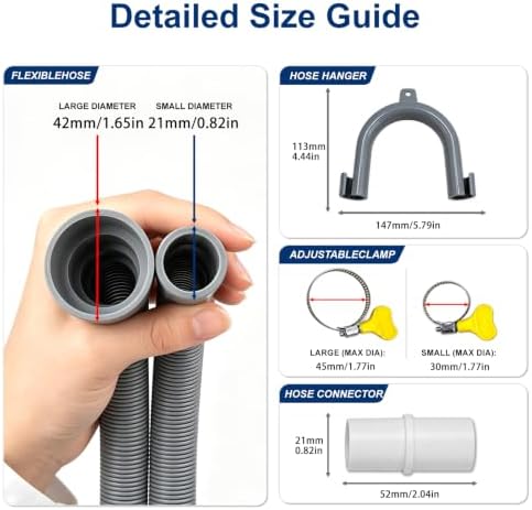 16 FT Washing Machine Drain Hose Extension Kit - Image 7