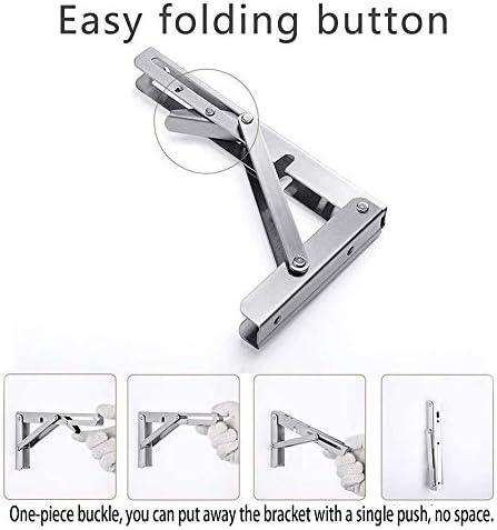 16 Inch Folding Shelf Brackets, 2 Pack Stainless Steel Heavy Duty L Bracket - Image 5