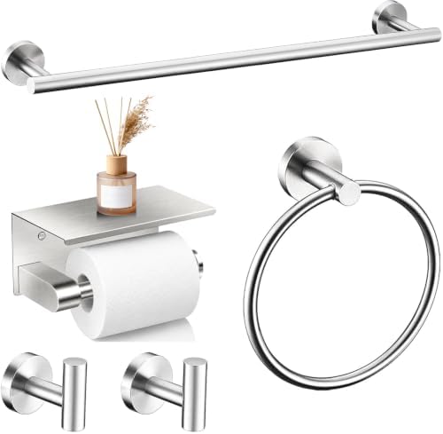 5 Pieces Brushed Nickel Bathroom Hardware Accessories Set, SUS304 Stainless by Meetuniquestylesandneeds