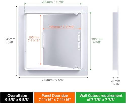 QWORK Access Panel for Drywall, 2 Pack 8 x 8 Inch ABS Plastic Access Door - Image 2