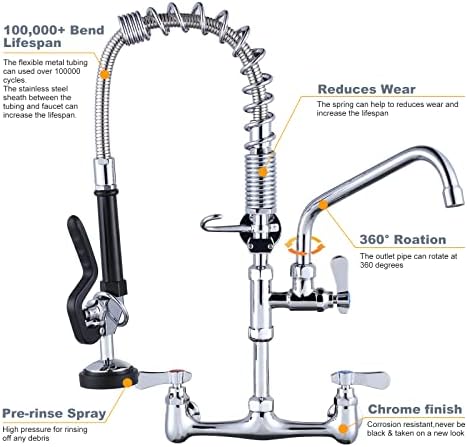 Commercial Kitchen Faucet Wall Mount - Image 6
