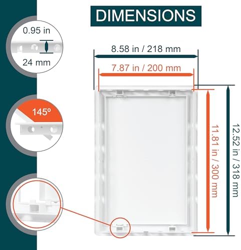 8" x 12" White ABS Plastic Plumbing Access Panel - Image 2
