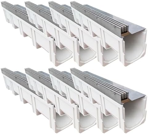Slot Channel Drain with Stainless Steel Drain Grate Heavy Duty Durable Hidden by Unknown