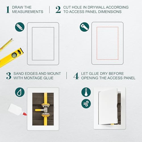 4" x 6" White ABS Plastic Plumbing Access Panel - Image 3