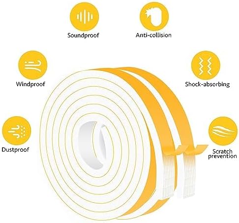 Foam Tape Insulation, Strong Adhesive, Weatherproof, 3/4x3/8in | Blocks Drafts - Image 4