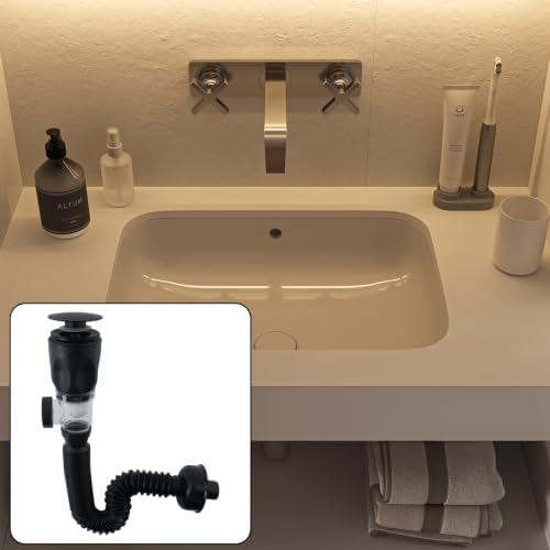 Bathroom Sink Drain Kit, Matte Black - Image 3