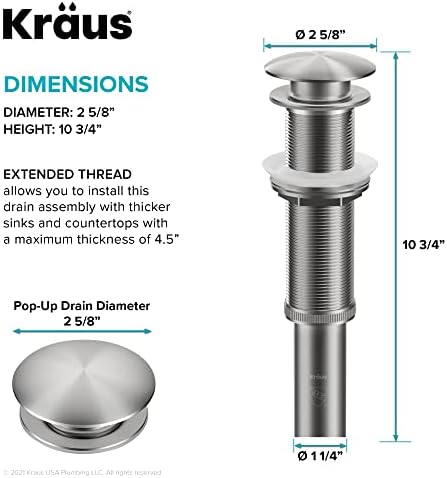 KRAUS Bathroom Sink Pop-Up Drain - Image 4