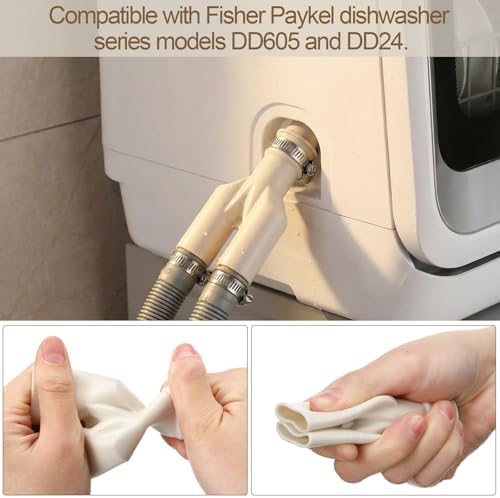 Pangda 2 Pcs Double Drain Hose Connector Rubber Dishwasher Drain Hose Adapter - Image 3
