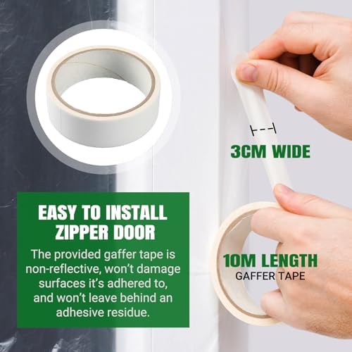 CALPALMY Plastic Zipper Door Dust Protector, 4 ft x 7 ft Heavy-Duty Plastic - Image 5