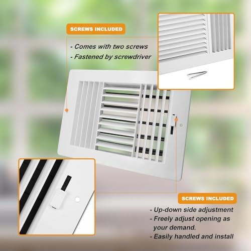 12x8 Inch FanGoFast Ceiling Register 3-Way Plastic Sidewall Ceiling Air Vent - Image 3