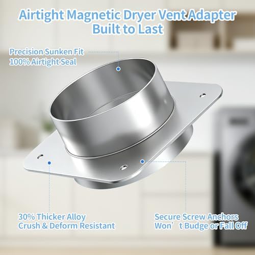 Magnetic Dryer Vent Coupling Connector Kit, 4 Inch Flexible Dryer Vent - Image 4