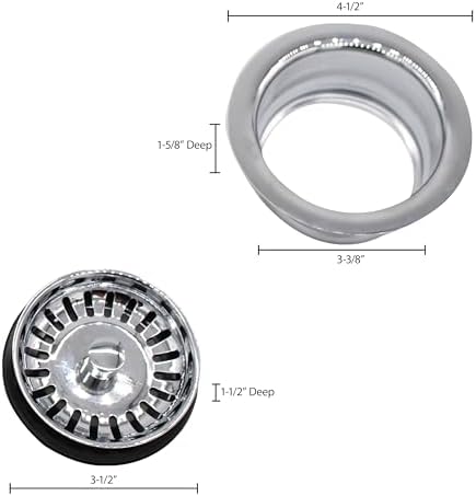Westbrass A2089SEV-12 3-1/2" Kitchen Sink Waste Disposal Drain Flange and - Image 4