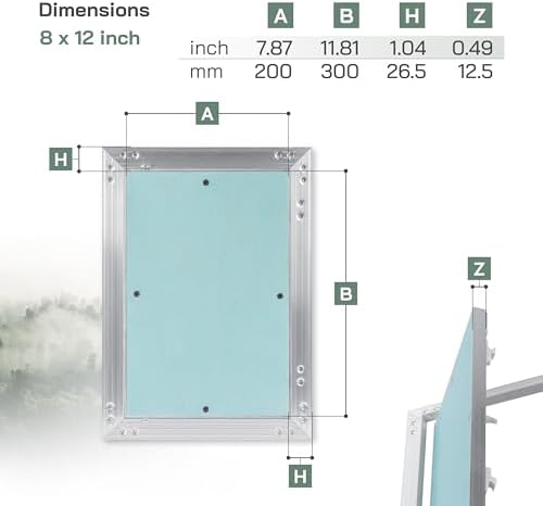 Vent Systems 8" x 12" Inch Aluminum Drywall Access Panel – Recessed Metal - Image 2