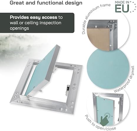 Vent Systems 6" x 6" Inch Aluminum Drywall Access Panel – Recessed Metal Square - Image 3