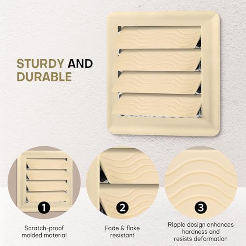 4-Pack White Dryer Vent Cover Replacement, Exterior Exhaust Vent Flaps - Image 4