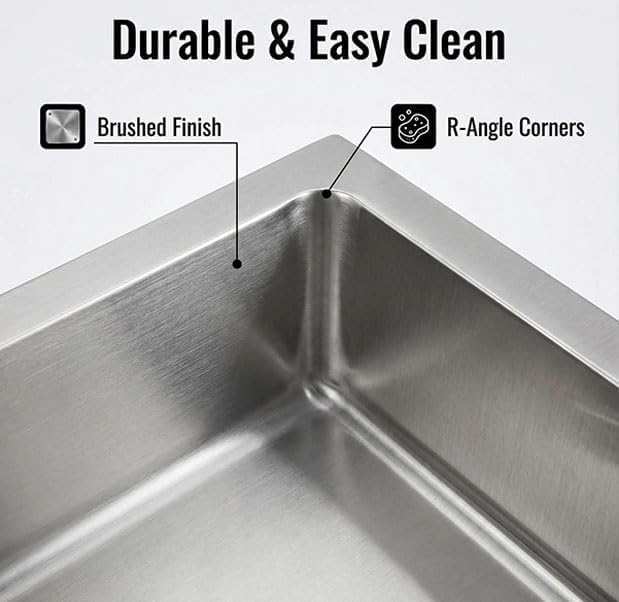 Commercial Hand Sink Stainless Steel, Wall Mount or Drop-in Utility Sink - Image 5