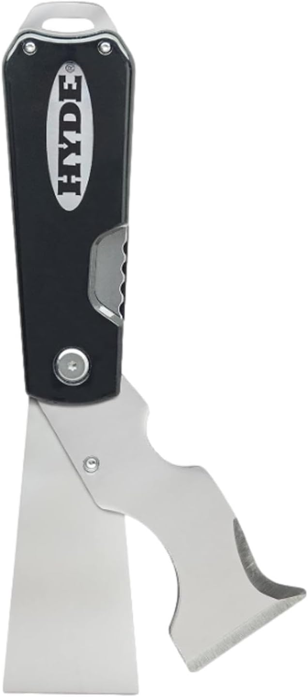 Hyde Dual Blade Folding Painter's Tool 5-In-1 Stainless Steel Folds Closed by Hyde