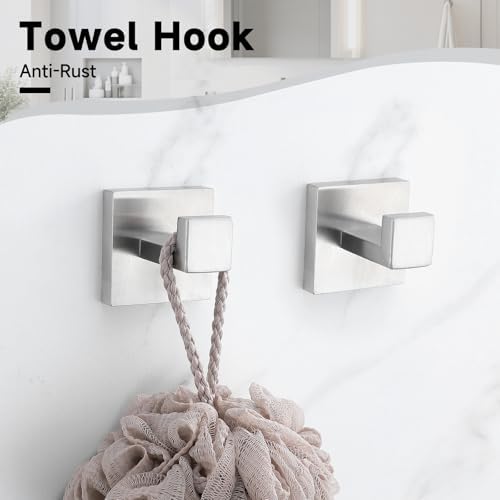 Brushed Nickel Towel Bar Set, 5-Pieces Bathroom Hardware Accessories Set - Image 5