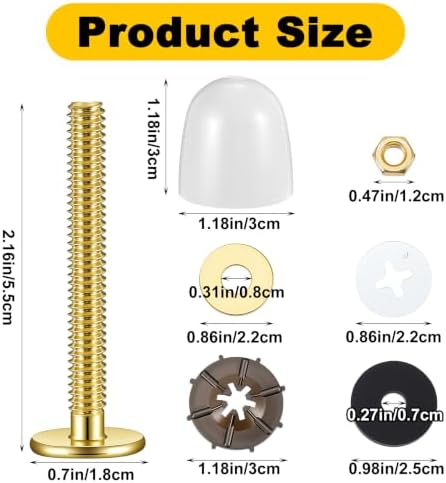 2 Pack Toilet Bolts, Heavy Duty Metal Toilet Flange Bolts Kit - Image 2