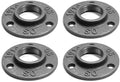 Black Cast Iron Floor Flange 1" Female Thread, 4 Pack Industrial Pipe Mounting by SNGSPKPipeFittings