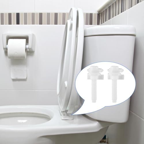 8Pcs Toilet Seat Screws Replacement Kit, Plastic Toilet Seat Hinge Bolts Screws - Image 3