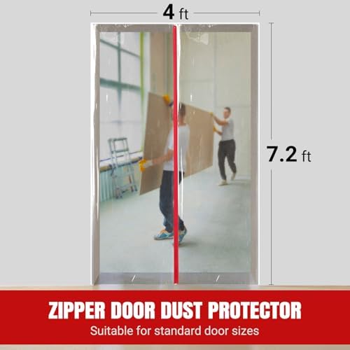 4 ft x 7 ft Plastic Zipper Door Dust Protector - Image 2