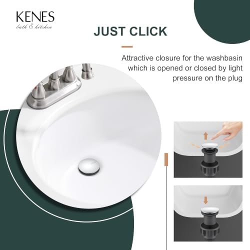 KENES Chrome Pop Up Bathroom Sink Drain Assembly Without Overflow - Image 5