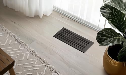 "Reggio Register Square Series Pattern Floor Grille, Oil-Rubbed Bronze Steel - Image 4