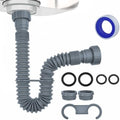 Flexible Sink Drain Pipe 1-1/2 Inch, Adjustable P Trap Kit by LEONTOOL