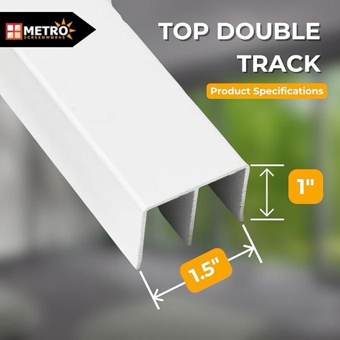 Top Double Channel Track for Bypass & French Sliding Screen Doors, Aluminum | - Image 2
