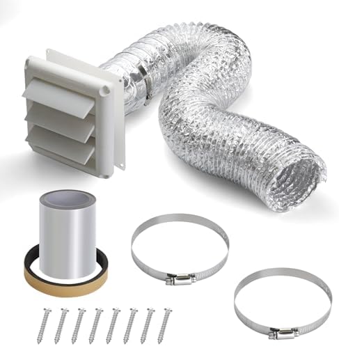 3"Dryer Vent Kit Through Wall w/Hose/Duct Connector/Wall Plate, 9ps Vent Kit - Image 2
