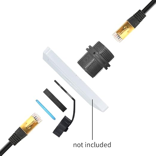 RJ45 Panel Mount Waterproof Connector IP68 Cable Connector, Female to Female - Image 4