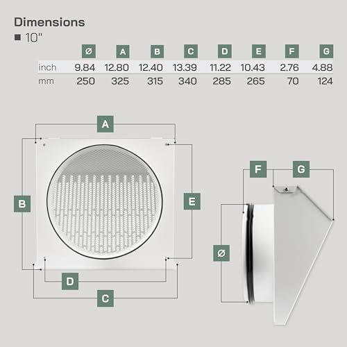Vent Systems 10" Inch Exhaust Vent Cover - Image 2