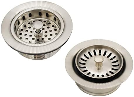 Westbrass CO2165S-07 COMBO PACK 3-1/2" Post Style Large Kitchen Sink Basket by Westbrass