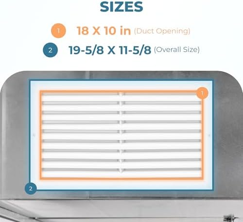 Rustproof 18x10 in Aluminum Vent Cover – Quiet Return Air Grille - Image 3