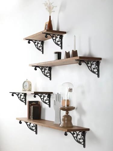 Khtumeware Ornate Decorative Shelf Brackets, 12 inch Big wall Mounted Shelving - Image 3
