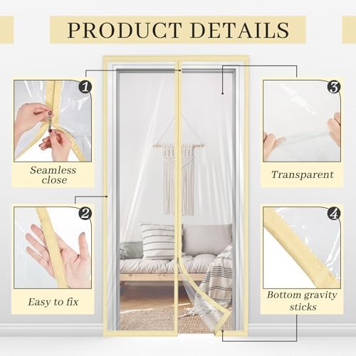Amylove Zipper 60'' x 102'' Dust Barrier Door, 5 x 8.5 ft Temporary Wall - Image 3
